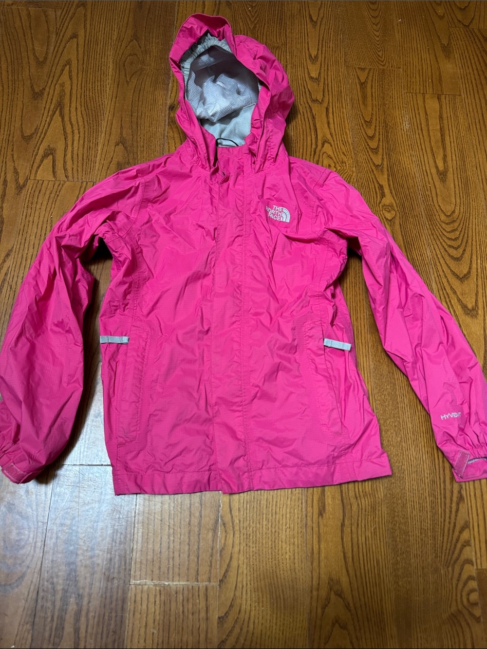 The North Face Girls Hot Pink Hooded Shell Jacket